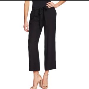 CeCe Black Tie Waist Wide Leg Pants size 8 NWT